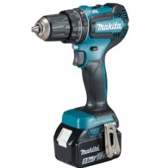 Taladro atornillador percutor inalmbrico 13 mm + 2 bateras 18v 3.0 ah + cargador Makita 